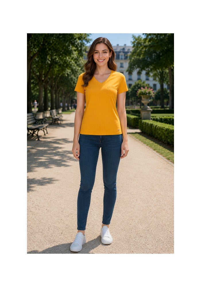 amswan PREMIUM COTTON SOLID V- NECK HALF SLEEVE T-SHIRTS - Image 1