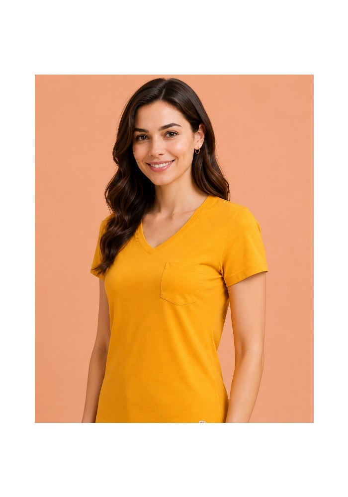 amswan PREMIUM COTTON SOLID V- NECK HALF SLEEVE T-SHIRTS - Image 4