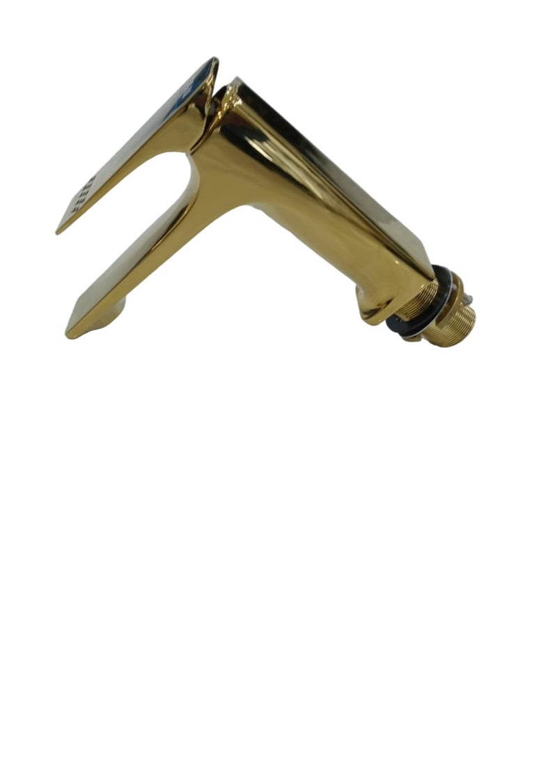 "Brass Gold Basin Mixer Tap | Single Handle Bathroom Faucet for Washroom" - Image 4
