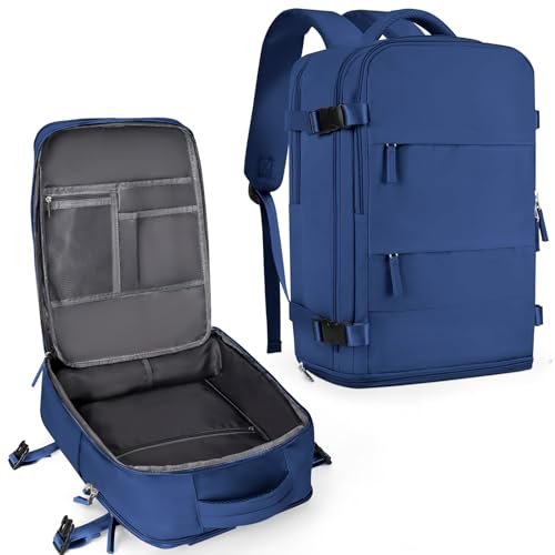 coowoz Travel Backpack for Women Men,Carry On Backpack,Hiking Backpack Outdoor Sports Rucksack Casual Daypack Travel Essentials Royal Blue - Image 1