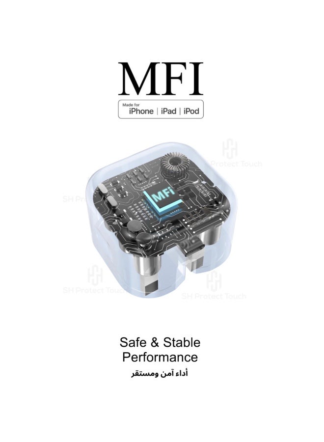 SH PROTECT TOUCH 40W Dynamic Power Adapter with 60W Max  For Apple iPhone 17 Pro  [MFi Certified] PD 3.2 Fast Charging Type C Plug , For iPhone 17/16/15/14/13/12/11/Pro/Max - Image 4