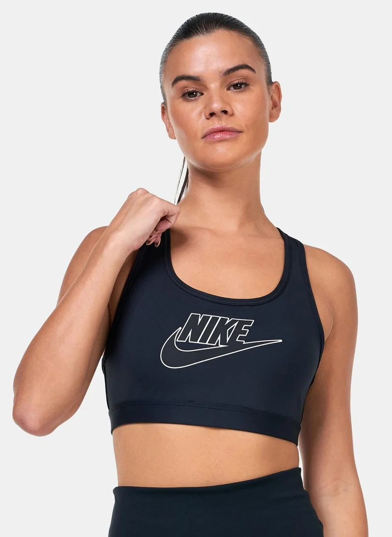 نايكي Women's Swoosh Medium-Support Padded Logo Sports Bra