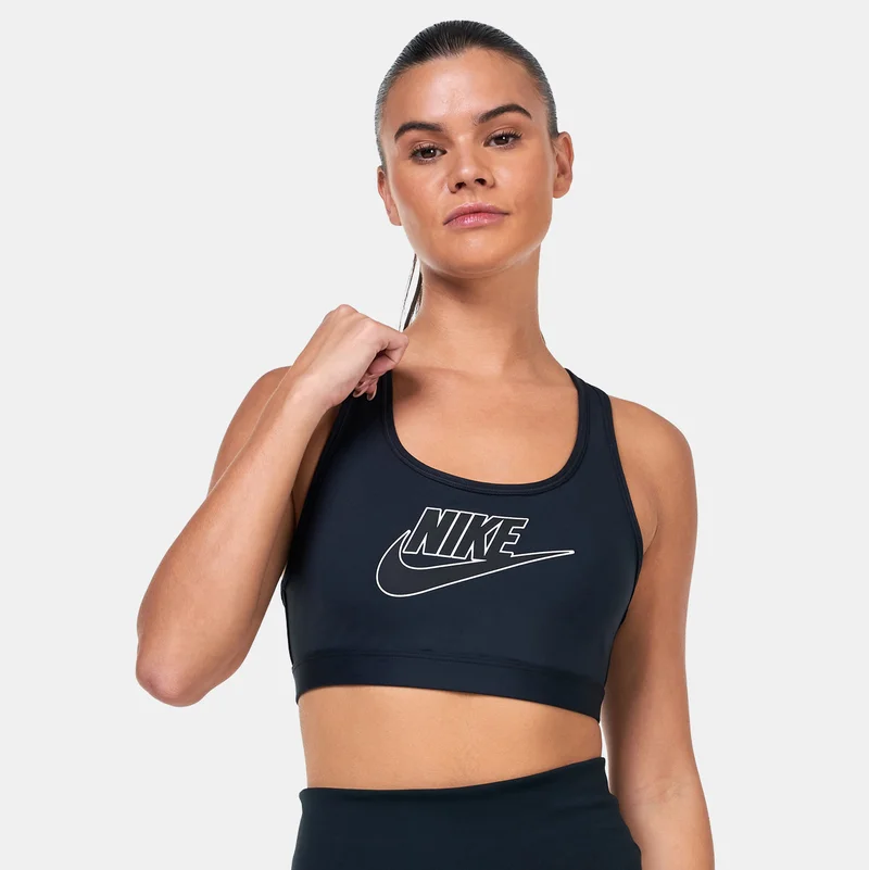 نايكي حمالة صدر رياضية نسائية بشعار سووش متوسطة الدعم ومبطنة