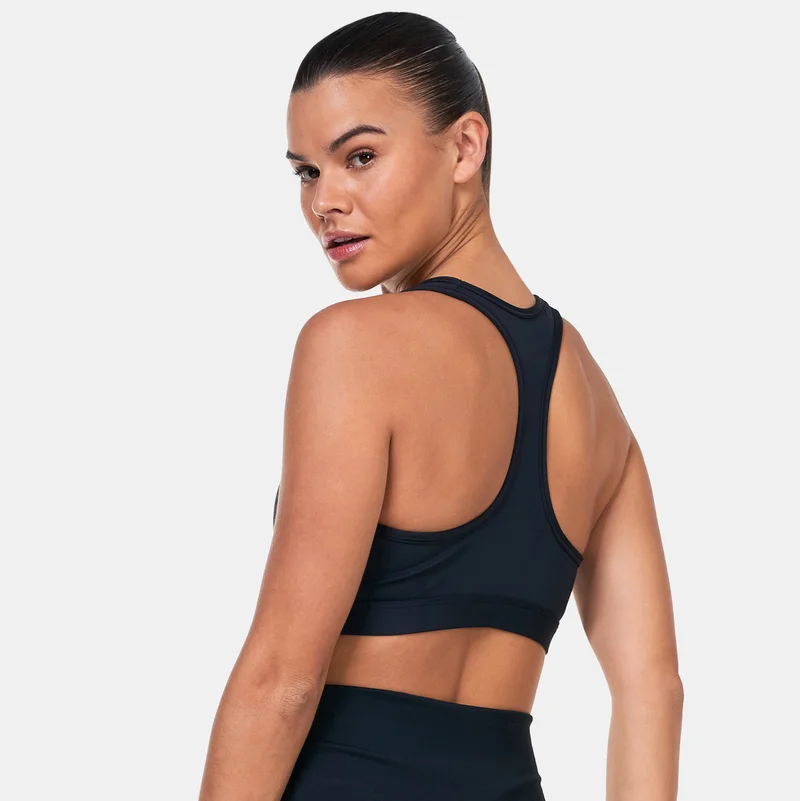 نايكي حمالة صدر رياضية نسائية بشعار سووش متوسطة الدعم ومبطنة