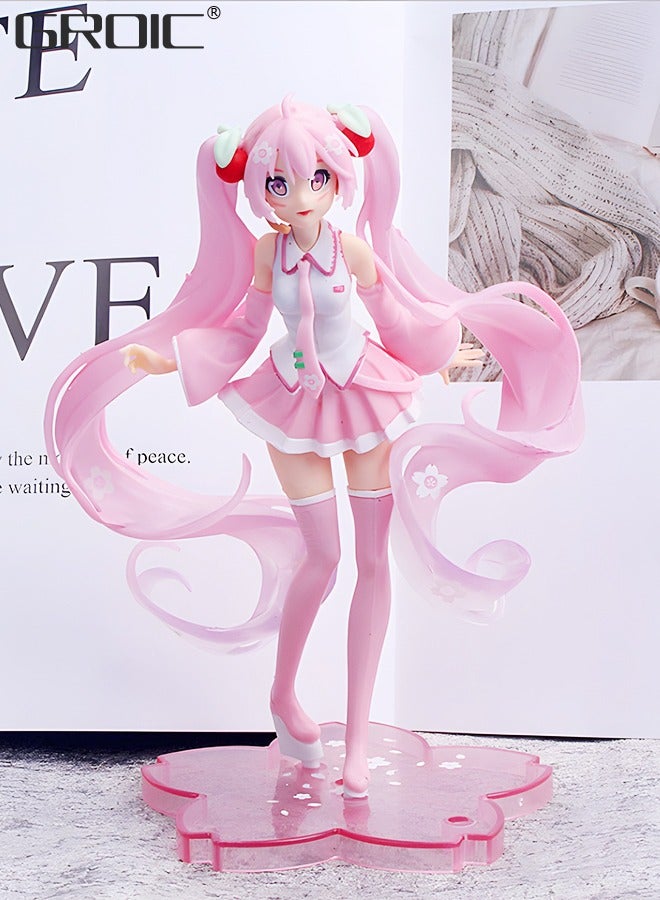 GROIC Miku Sakura Figure Pink Version Anime Figure，Sakura Skirt Pink Doll 15cm, Miku Anime Action Figures,Kids Desk Decor Ornaments - Image 4