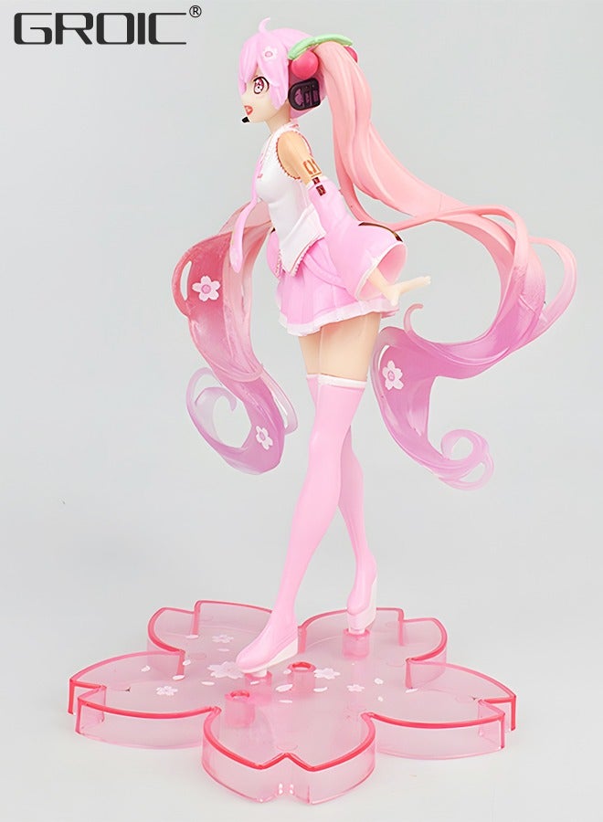 GROIC Miku Sakura Figure Pink Version Anime Figure，Sakura Skirt Pink Doll 15cm, Miku Anime Action Figures,Kids Desk Decor Ornaments - Image 5