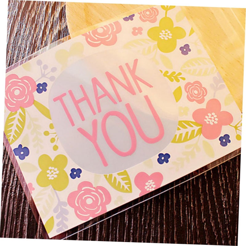 100pcs Floral Self Adhesive Cellophane Treat Bags for Baking Cookies and Party Favors - Image 5