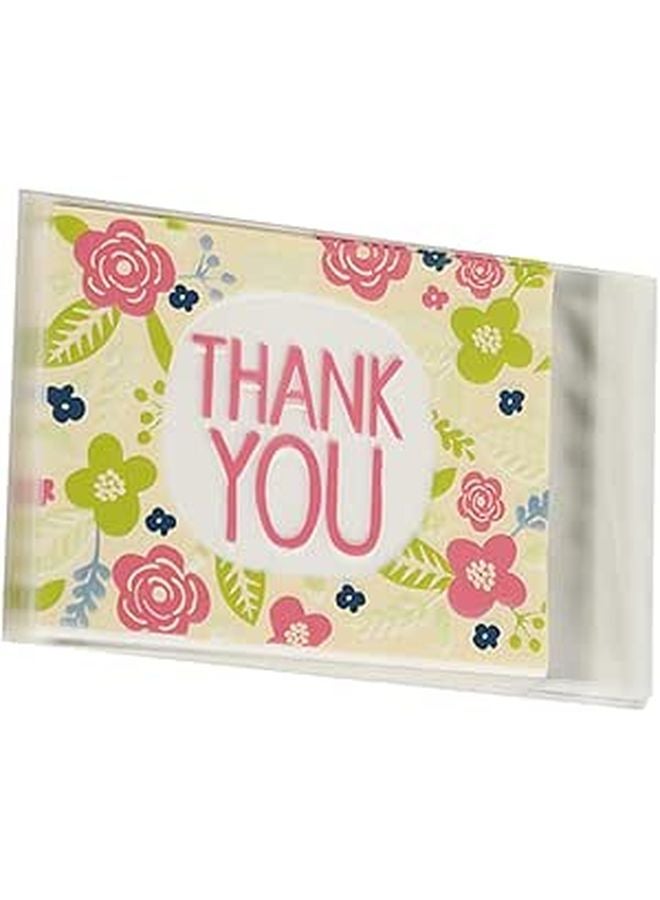 100pcs Floral Self Adhesive Cellophane Treat Bags for Baking Cookies and Party Favors - Image 1