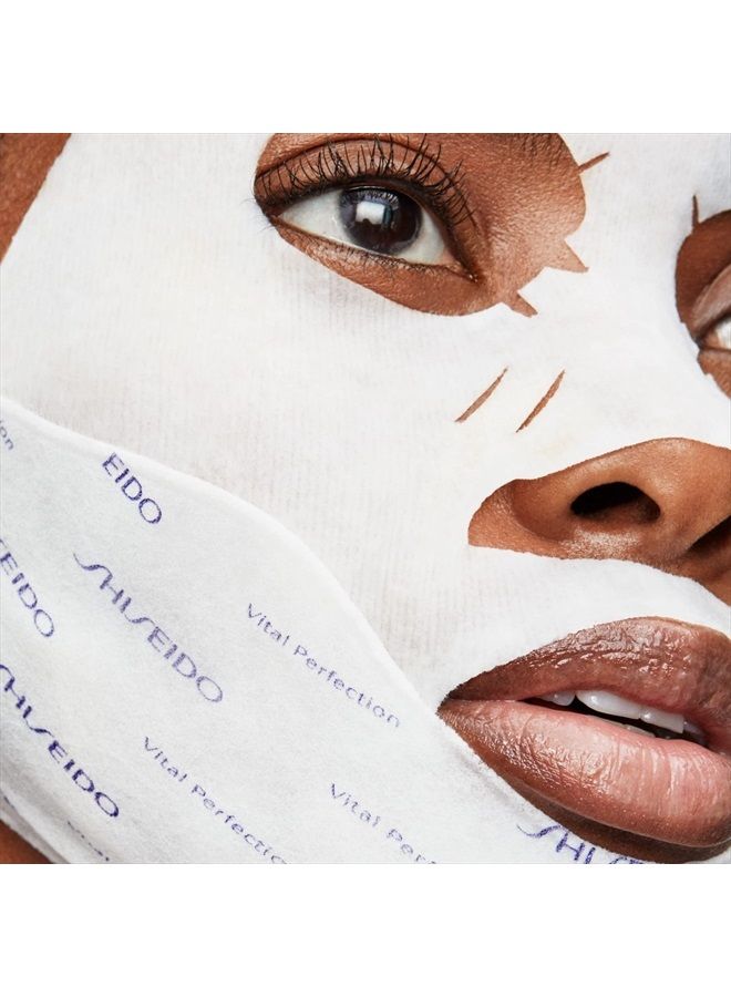 Shiseido Vital Perfection LiftDefine Radiance Face Mask - Includes Six Complete Face Masks - Instantly Effective Two-Piece Face & Neck Sheet Mask for Lifting & Firming - Image 3