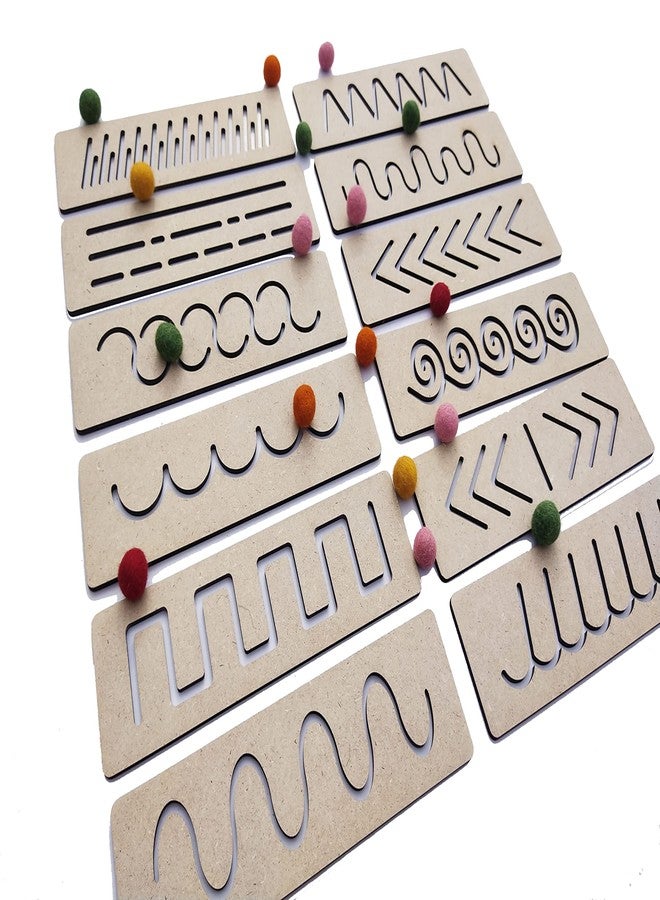 Kiddiwinks:12-Piece Pre-Writing Stencils Set for Pattern Tracing - Fun and Educational Pattern Tracing Stencil Kit - Image 3