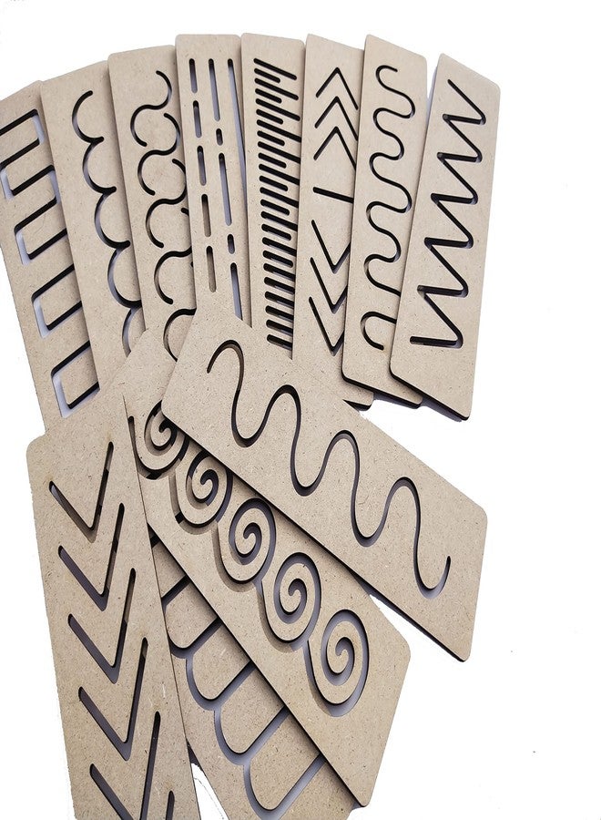 Kiddiwinks:12-Piece Pre-Writing Stencils Set for Pattern Tracing - Fun and Educational Pattern Tracing Stencil Kit - Image 5