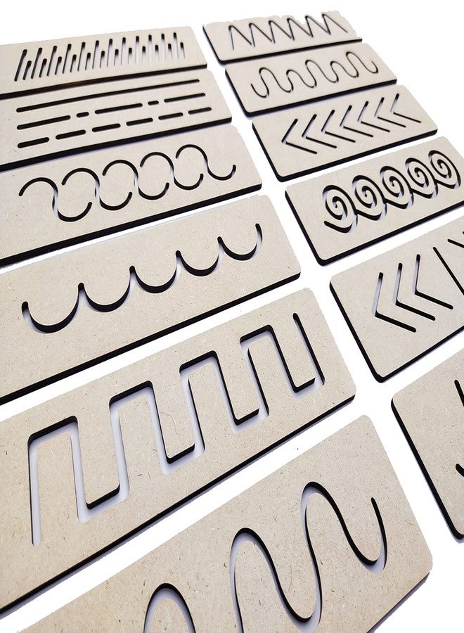 Kiddiwinks:12-Piece Pre-Writing Stencils Set for Pattern Tracing - Fun and Educational Pattern Tracing Stencil Kit - Image 4