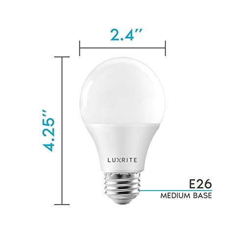 LUXRITE A19 LED Bulb 75W Equivalent, 1100 Lumens, 3000K Soft White, Dimmable Standard LED Light Bulbs 11W, Enclosed Fixture Rated, Energy Star, E26 Medium Base - Indoor and Outdoor (4 Pack) - Image 5