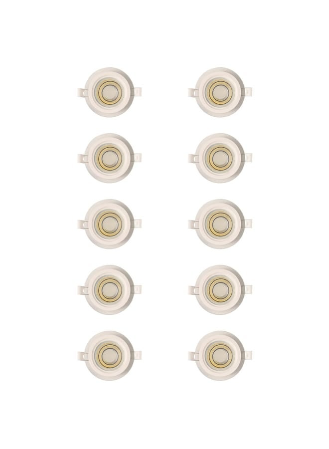 10 قطع كشافات داخل الجبس، فتحة 7 سم، جسم زجاجي 6 وات، إضاءة ثلاثية الأوضاع أبيض - دافئ - بارد قطع 10x10x4 سم