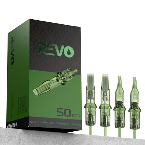 INKin Revo Tattoo Cartridge Needles Mixed, 50Pcs Disposable Membrane Tattoo Needles Round Liner #10 Bugpin 3RL 5RL 7RL 9RL 11RL Assorted for Tattooing Machine Supply - Image 1