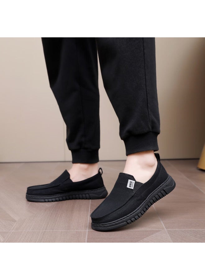 Anglerfish Ankang Old Beijing Cloth Shoes Spring And Autumn Men's Single Shoes Canvas Casual Breathable Middle-aged And Elderly Dad Shoes A5013 Black 44 - Image 2