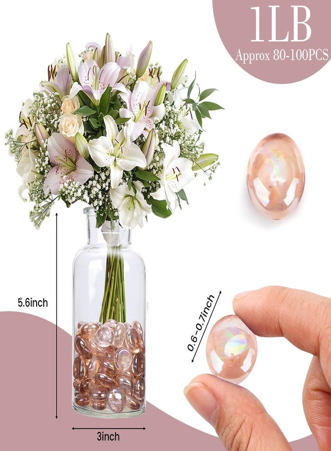 فيوتشر بلس كرات زجاجية مسطحة وردية اللون من فيوتشر بلس، وزن 1 رطل، أحجار كريمة لتزيين المزهريات وأحواض السمك، حصى زجاجية مزخرفة للمزهريات وأحواض السمك والزهور والأحجار الناعمة - Image 2