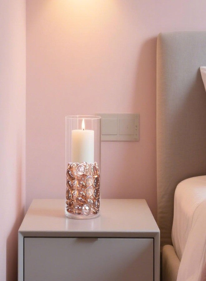 فيوتشر بلس كرات زجاجية مسطحة وردية اللون من فيوتشر بلس، وزن 1 رطل، أحجار كريمة لتزيين المزهريات وأحواض السمك، حصى زجاجية مزخرفة للمزهريات وأحواض السمك والزهور والأحجار الناعمة - Image 4