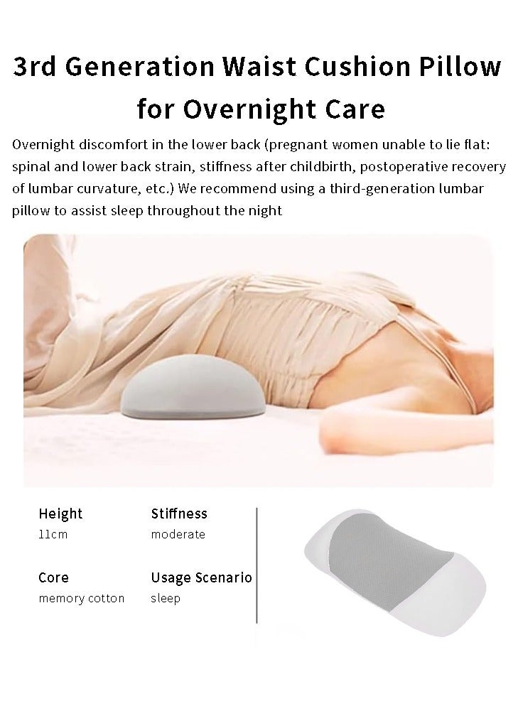 Lumbar Support Pillow, Memory Foam Cushion for Back Pain Relief, Ergonomic Waist Support for Side  Back Sleepers, Removable  Washable Cover, Ideal for Home, Office, and Car - Image 4