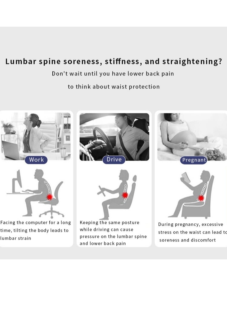 Lumbar Support Pillow, Memory Foam Cushion for Back Pain Relief, Ergonomic Waist Support for Side  Back Sleepers, Removable  Washable Cover, Ideal for Home, Office, and Car - Image 2