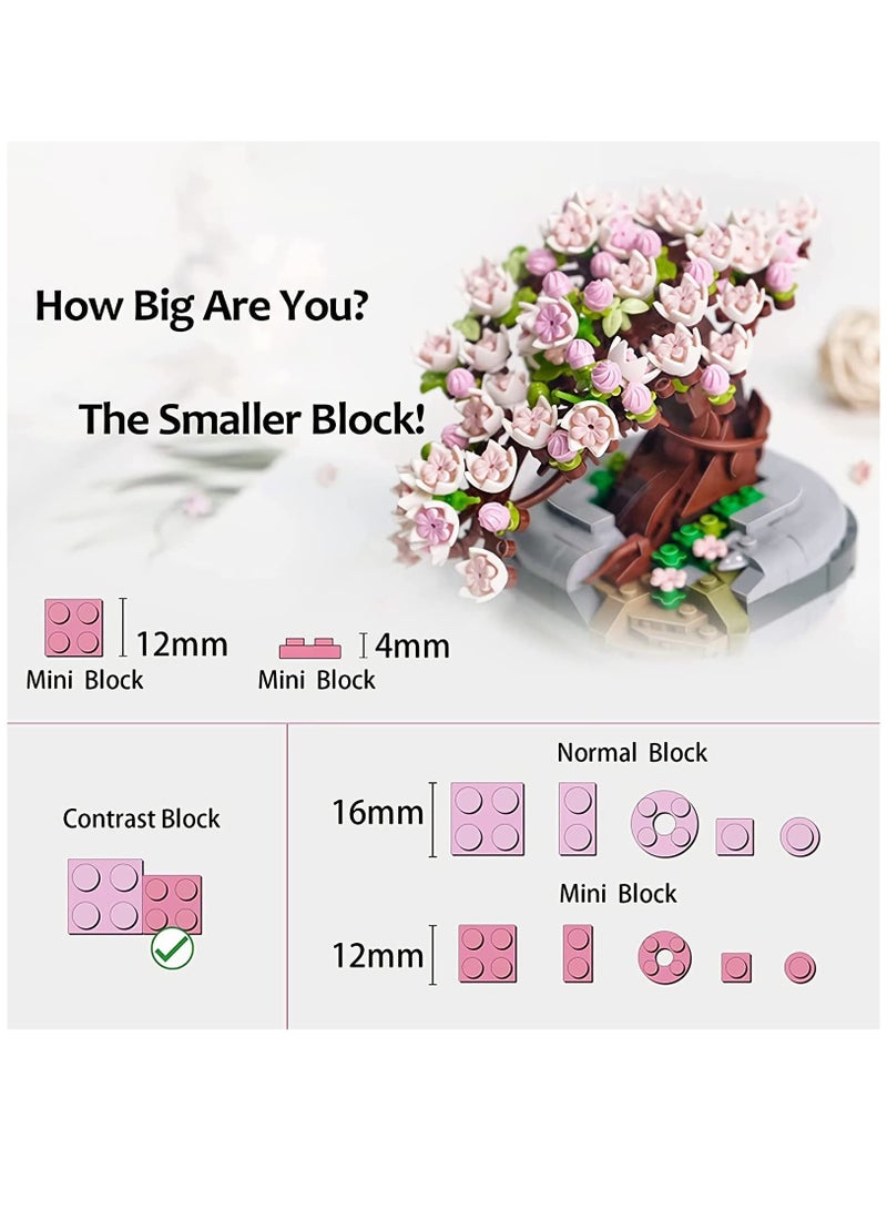 Cherry Blossom Bonsai Tree Building Set for Girls, MAKINGTEC Mini Building Blocks Kit with 426pcs, Sakura Tree House - Perfect Gift for Kids and Adults. - Image 5