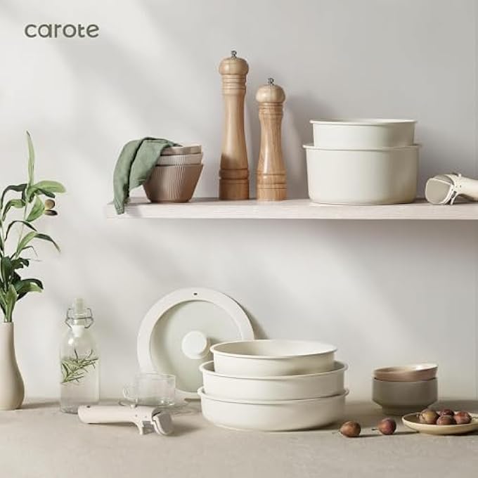 كاروت مقبض قابل للإزالة لأواني الطهي، مقبض عالمي للأواني والطناجر، مناسب لجميع أواني الطهي، أبيض - Image 4