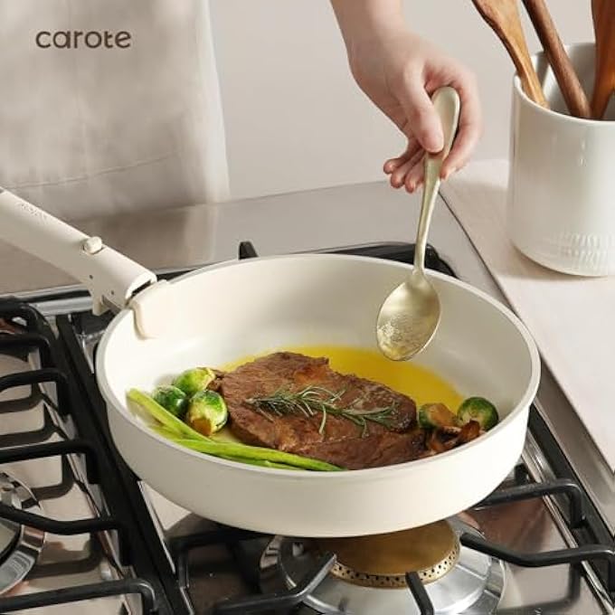 كاروت مقبض قابل للإزالة لأواني الطهي، مقبض عالمي للأواني والطناجر، مناسب لجميع أواني الطهي، أبيض - Image 5