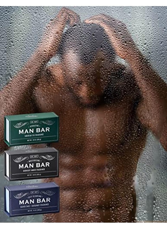 San Francisco Soap Company Man Bar 3Piece Gift Set 10 Ounce (Siberian Fir Midnight Amber Bergamot)  - Image 5