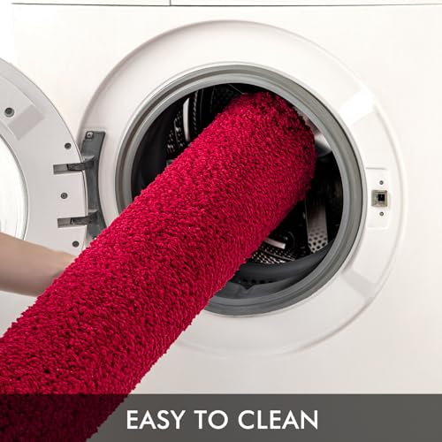 MIULEE Christmas Red Set of 2 Non Slip Shaggy Bathroom Rugs Extra Thick Soft Bath Mats Plush Microfiber Absorbent Water for Tub Shower Machine Washable (16x24 inches) - Image 5