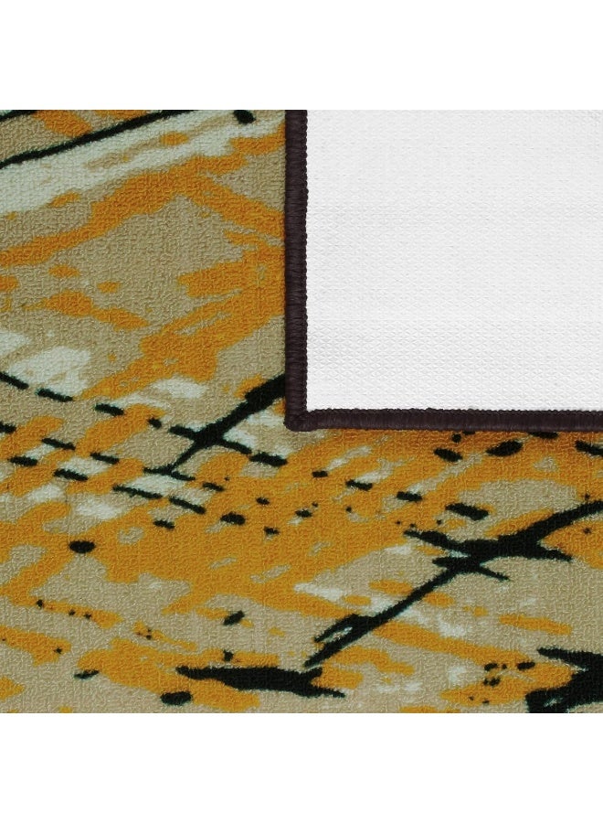 Story@Home Story@Home Carpet For Living Room Anti-Slip Washable Rugs For Living Room, Boho Rug, Moroccan Print (Yellow And Gold, 90 X 150 Cm)  - Image 3