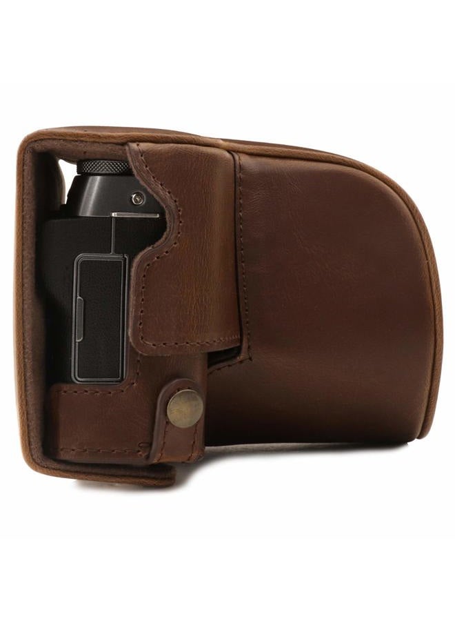 Megagear Mg1768 Ever Ready Leather Camera Case Compatible With Fujifilm X-A7 - Dark Brown - Image 3