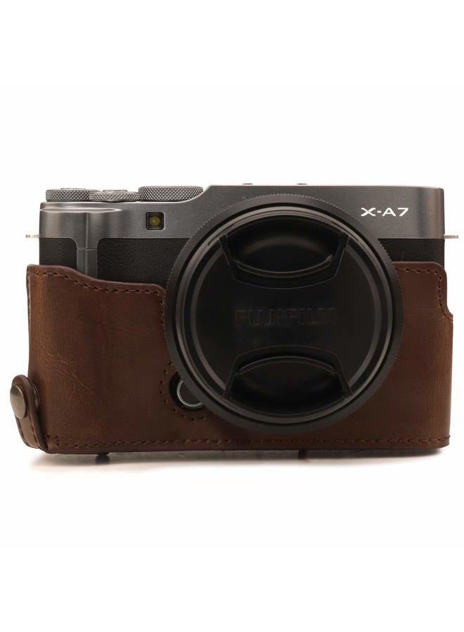 Megagear Mg1768 Ever Ready Leather Camera Case Compatible With Fujifilm X-A7 - Dark Brown - Image 2
