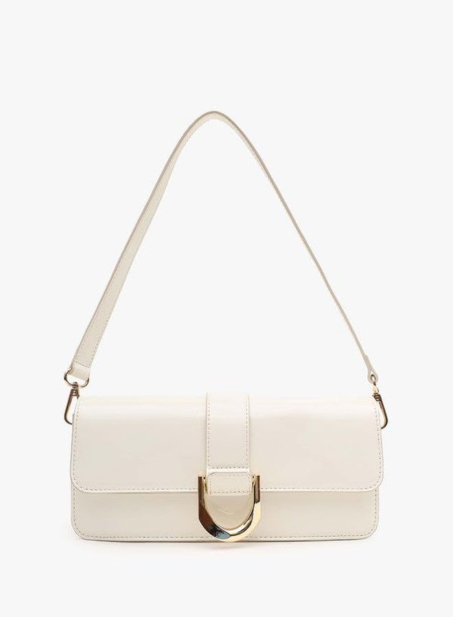 Kazo Bag Celeste Shoulder Bag | Off White Sling Handbag with Buckle Closure | Elegant Shoulder Purse - Image 2