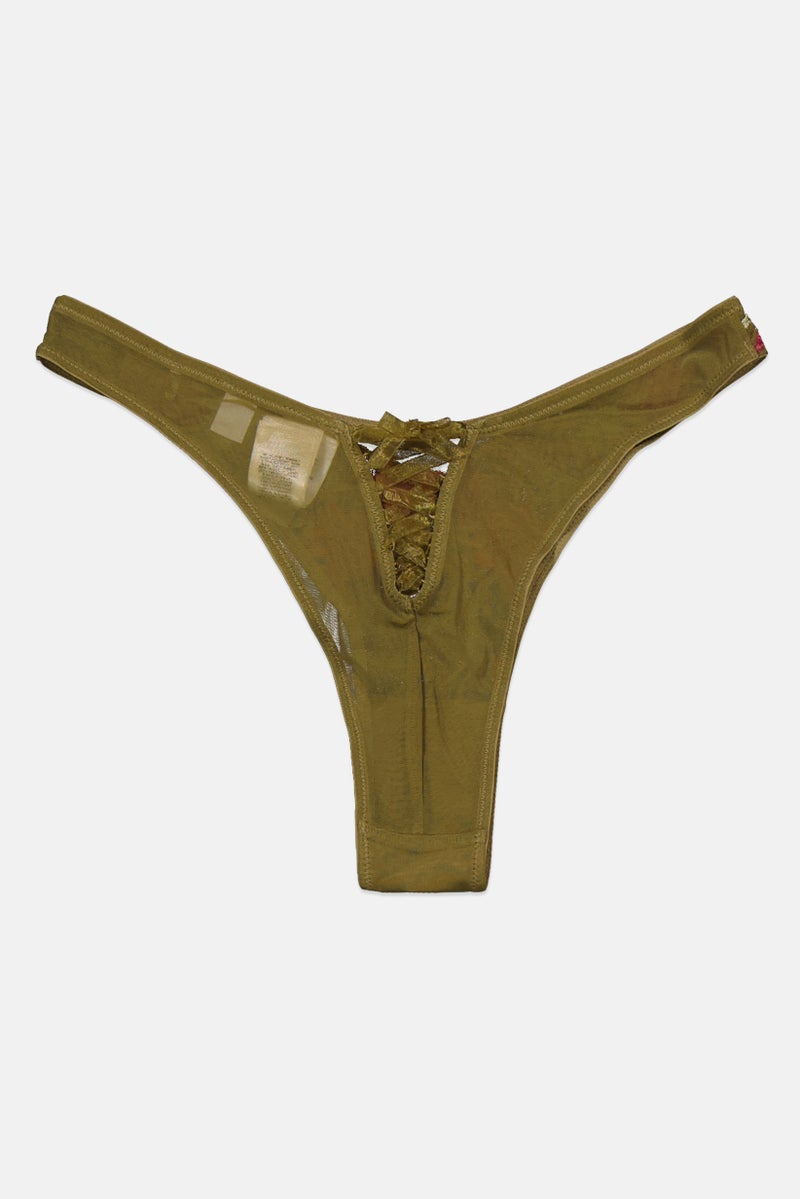 GUESS Women Embroidered Pull On Panties, Olive Combo  - Image 2