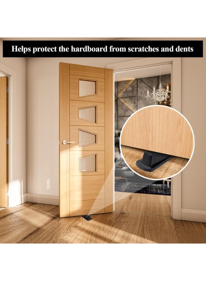 4-Pack Sturdy Rubber Door Stop Wedges - Stackable Bottom of Door Stops for Floor, Non-Slip u0026 Durable, Ideal for Home, Office, or Garage - Image 2