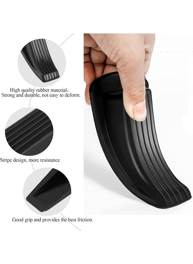 4-Pack Sturdy Rubber Door Stop Wedges - Stackable Bottom of Door Stops for Floor, Non-Slip u0026 Durable, Ideal for Home, Office, or Garage - Image 3