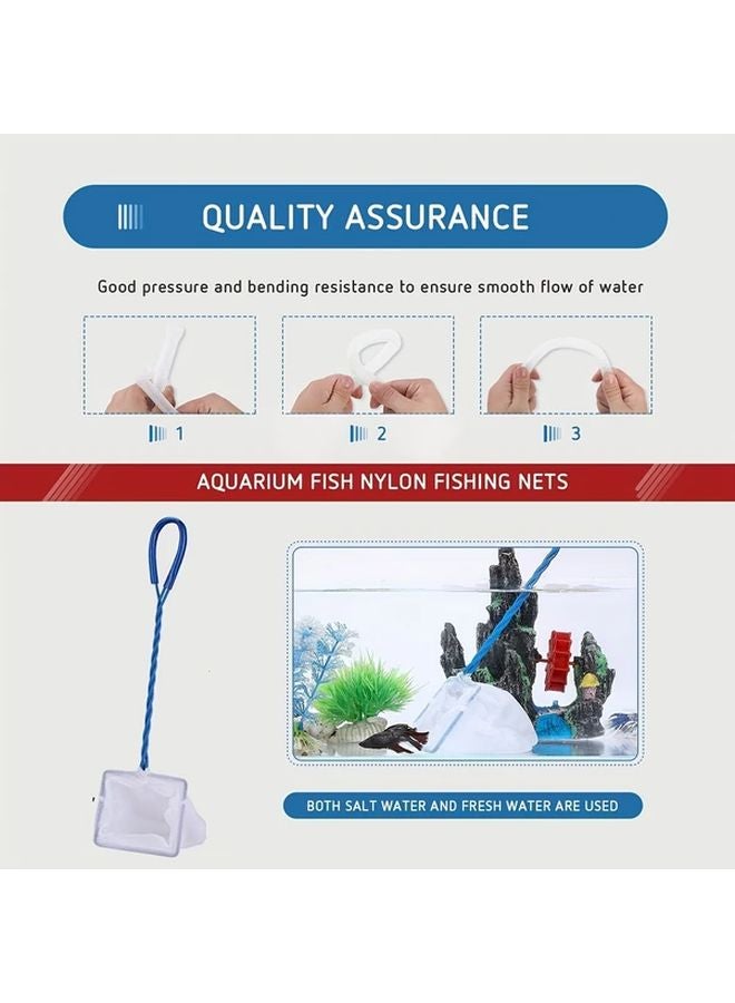 3pcs Aquarium Cleaning Kit Siphon Fish Net Double Sided Sponge Brush Set - Image 4