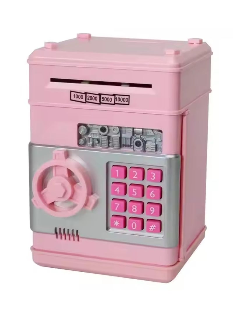 Tradeo Kids Mini Electronic Atm Bank, Saving Box with Digital Password, Auto Scroll Cash Music Safe Box for Cashs and Coins. (Pink Color) - Image 1