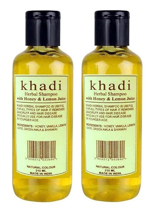 Khadi Herbal Honey & Lemon Juice Shampoo 420Ml Pack Of 2 Parvati Gramodyog Herbal Products Made In India - Image 2