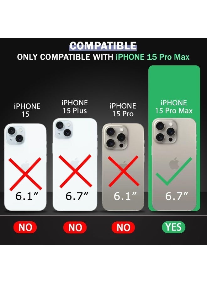 Magnetic Hard Case for iPhone 15 pro max Convertor Case, Full Glass Camera Lens Protector, Support Wireless Charging, Shockproof Cover for iPhone 15 Pro Max - Image 2