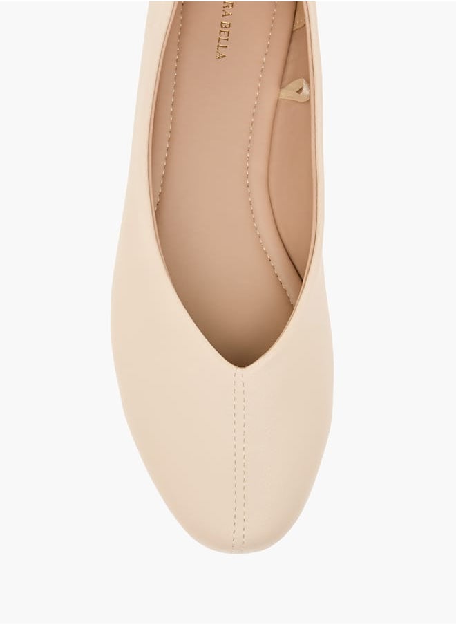 Flora Bella By Shoexpress Women Solid Slip-On Round Toe Ballerina Shoes  - Image 4