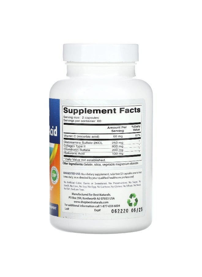 Best Naturals Best Naturals, Hyaluronic Acid with Glucosamine & Chondroitin, 120 Capsules  - Image 2