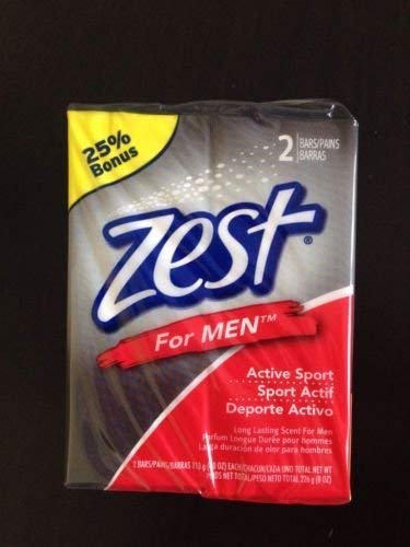 2x Zest for Men 2 Bars Active Sport Long Lasting Scent
