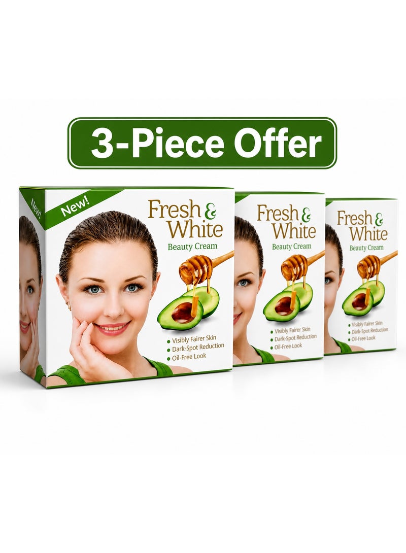 Fresh & White Beauty Cream with Avocado & Honey, 30g, Set of 3 for Face & Body Whitening - Image 1