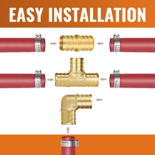SUNGATOR 15-Pack 3/4 Inch PEX Fittings, 5 Each Elbow Tee Coupling, No Lead Brass Pex Fittings 3/4 Inch Assortment, UPC, NSF Certified - Image 3