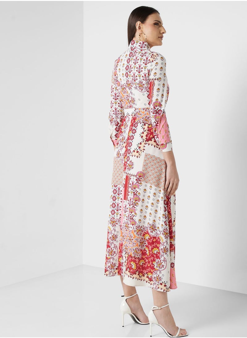 ELLA - Abstract Print Dress - Image 1