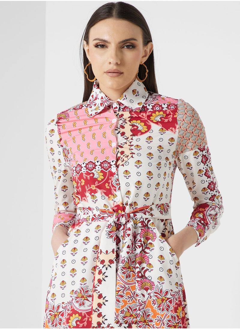 ELLA - Abstract Print Dress - Image 1