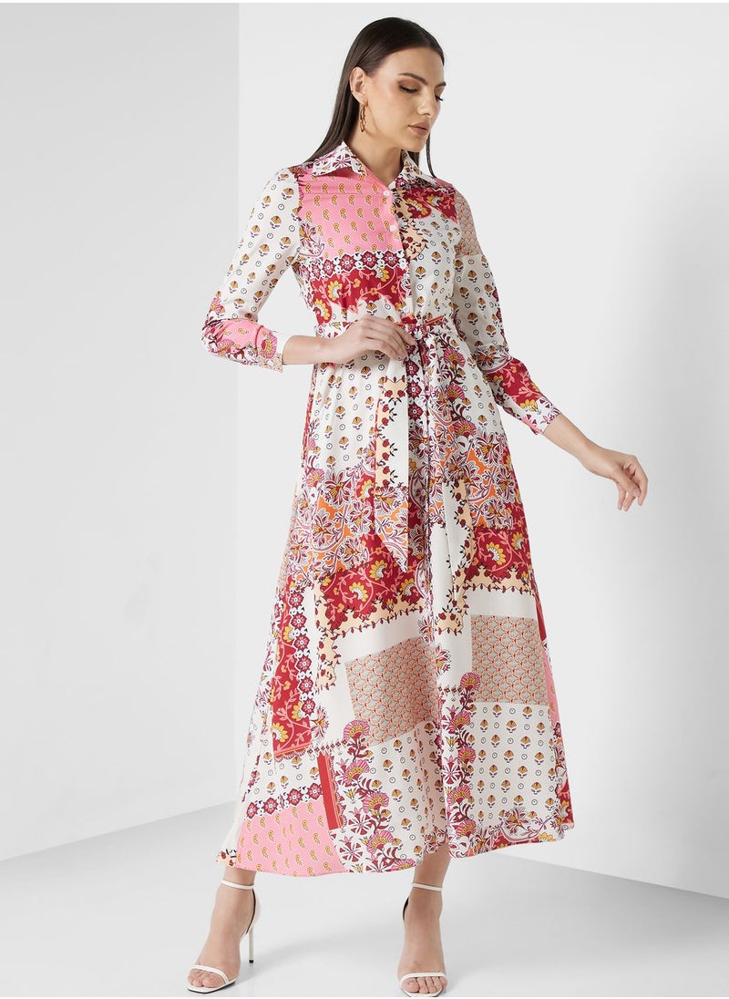 ELLA - Abstract Print Dress - Image 1