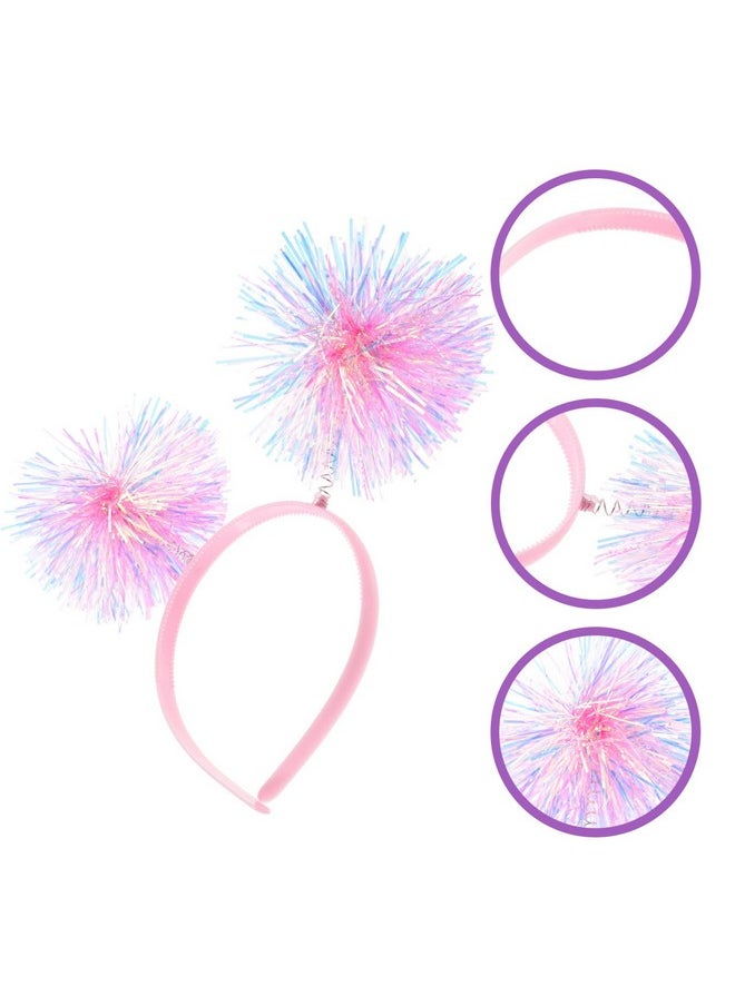 minkissy Sequin Pom Pom Headband For Women Adults - Pink Bopper Accessory  - Image 5