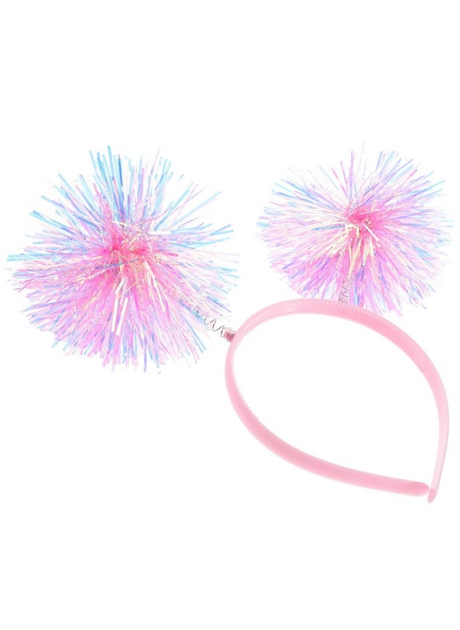 minkissy Sequin Pom Pom Headband For Women Adults - Pink Bopper Accessory  - Image 1